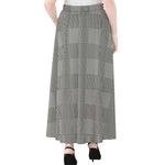 Prince of Wales Check Pattern Print Chiffon Maxi Skirt