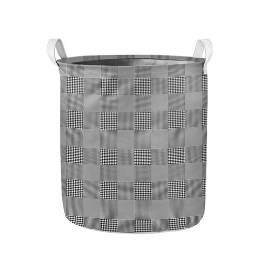 Prince of Wales Check Pattern Print Collapsible Laundry Basket