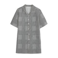 Prince of Wales Check Pattern Print Cotton Hawaiian Shirt