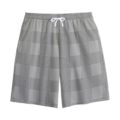 Prince of Wales Check Pattern Print Cotton Shorts