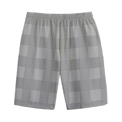 Prince of Wales Check Pattern Print Cotton Shorts