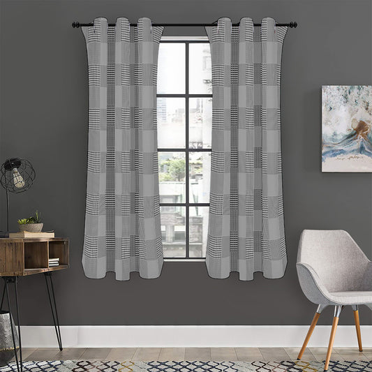 Prince of Wales Check Pattern Print Curtain