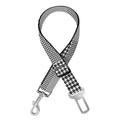 Prince of Wales Check Pattern Print Dog Seat Belt