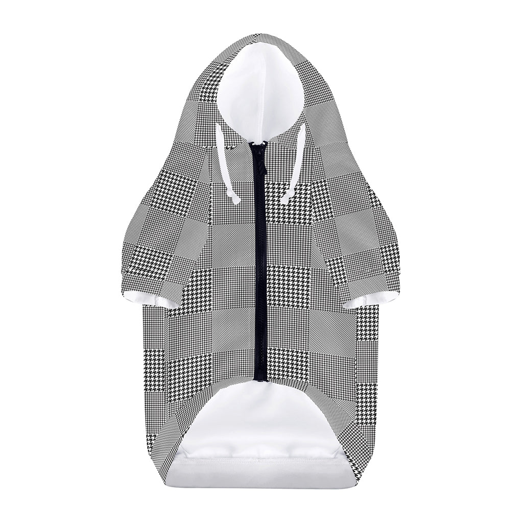 Prince of Wales Check Pattern Print Dog Zip Up Hoodie