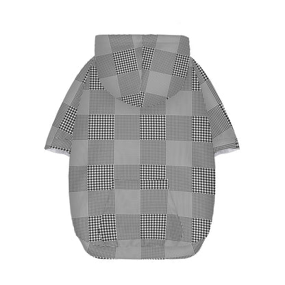 Prince of Wales Check Pattern Print Dog Zip Up Hoodie
