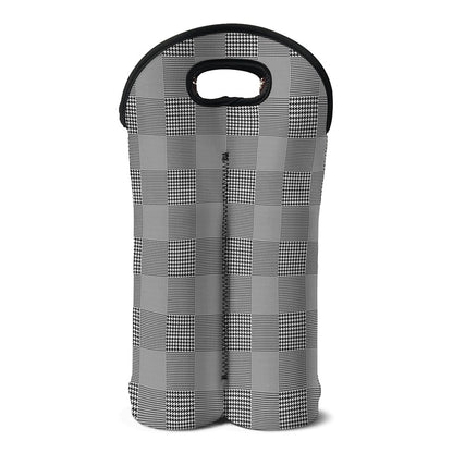 Prince of Wales Check Pattern Print Double Neoprene Wine Tote