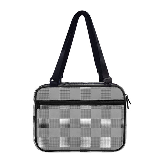 Prince of Wales Check Pattern Print Double Strap Bible Bag