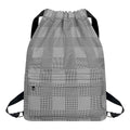Prince of Wales Check Pattern Print Drawstring Backpack