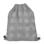 Prince of Wales Check Pattern Print Drawstring Bag
