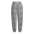 Prince of Wales Check Pattern Print Fleece Lined Knit Pants