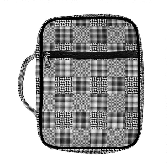 Prince of Wales Check Pattern Print Front Pocket Bible Bag