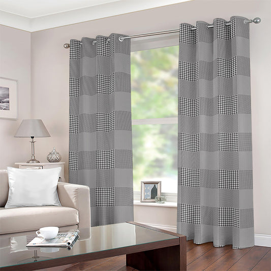 Prince of Wales Check Pattern Print Grommet Curtains