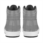 Prince of Wales Check Pattern Print High Top Leather Sneakers