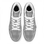 Prince of Wales Check Pattern Print High Top Leather Sneakers