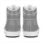 Prince of Wales Check Pattern Print High Top Leather Sneakers