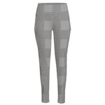Prince of Wales Check Pattern Print High-Waisted Pocket Leggings