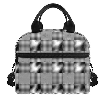Prince of Wales Check Pattern Print Insulated Lunch Bag