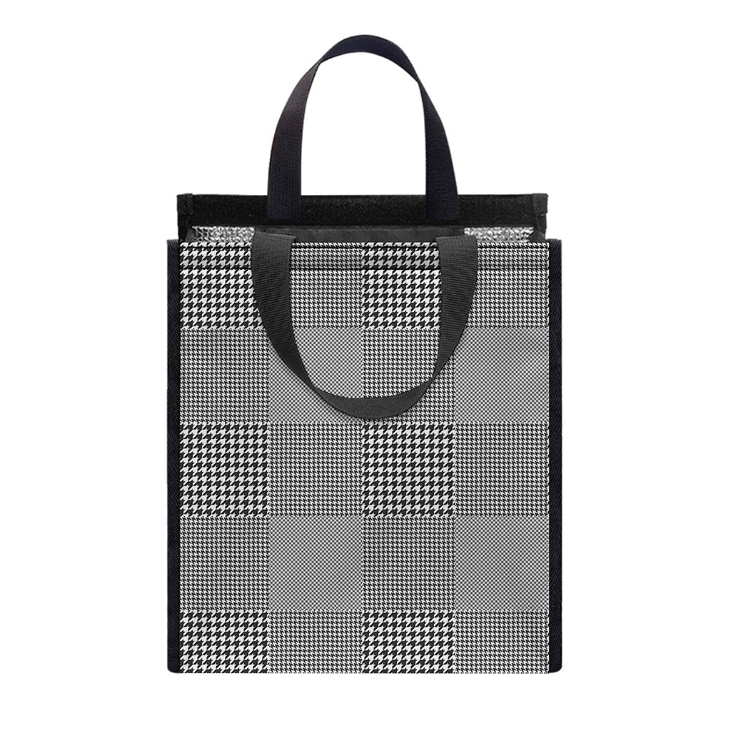 Prince of Wales Check Pattern Print Insulated Lunch Tote