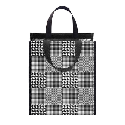 Prince of Wales Check Pattern Print Insulated Lunch Tote