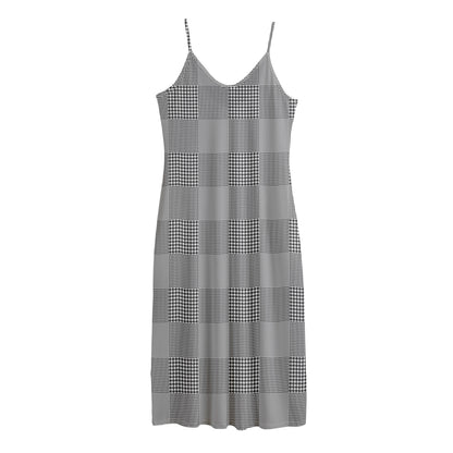 Prince of Wales Check Pattern Print Jersey Midi Cami Dress