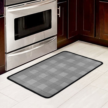 Prince of Wales Check Pattern Print Kitchen Mat