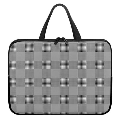 Prince of Wales Check Pattern Print Laptop Sleeve With Handle