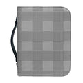 Prince of Wales Check Pattern Print Leather Bible Cover