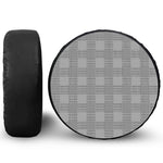 Prince of Wales Check Pattern Print Leather Spare Tire Cover