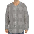 Prince of Wales Check Pattern Print Long Sleeve Baseball Jersey