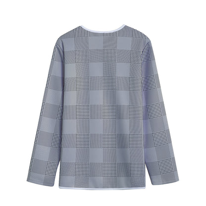 Prince of Wales Check Pattern Print Long Sleeve Short Coat