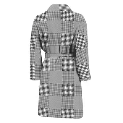 Prince of Wales Check Pattern Print Men's Bathrobe