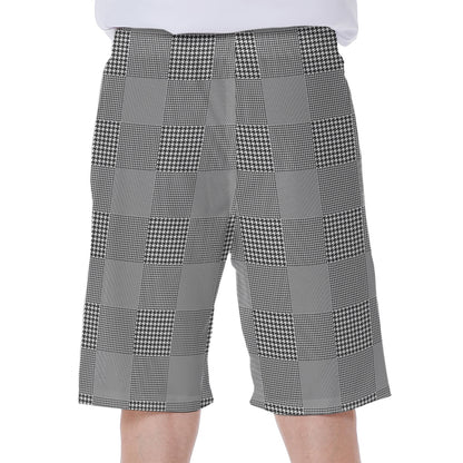 Prince of Wales Check Pattern Print Men's Beach Shorts