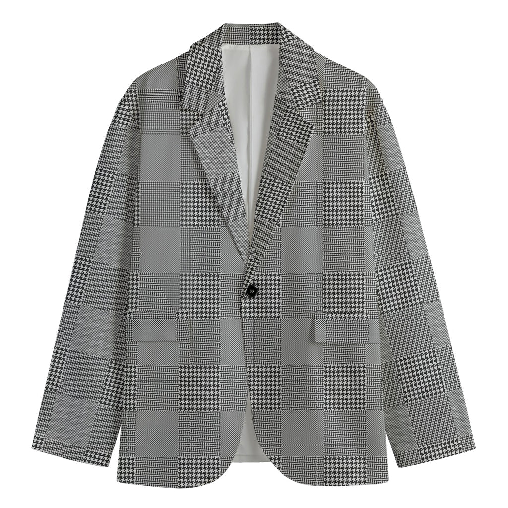 Prince of Wales Check Pattern Print Men's Blazer
