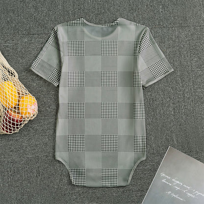 Prince of Wales Check Pattern Print Men's Bodysuit