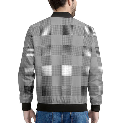Prince of Wales Check Pattern Print Men's Bomber Jacket
