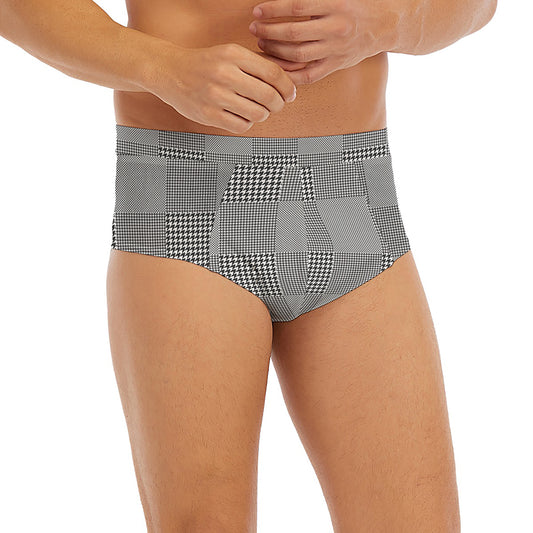 Prince of Wales Check Pattern Print Men's Briefs
