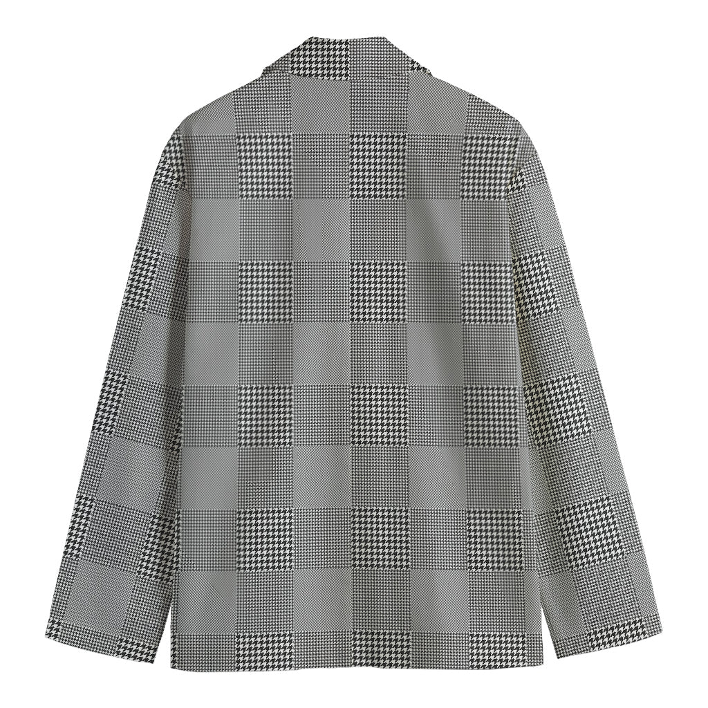 Prince of Wales Check Pattern Print Men's Cotton Blazer