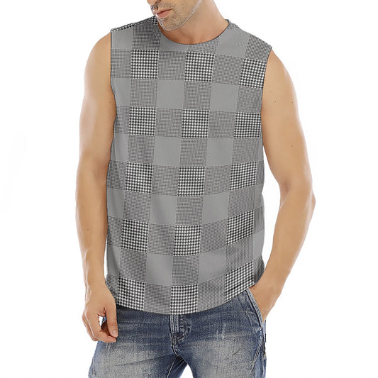 Prince of Wales Check Pattern Print Men's Fitness Tank Top