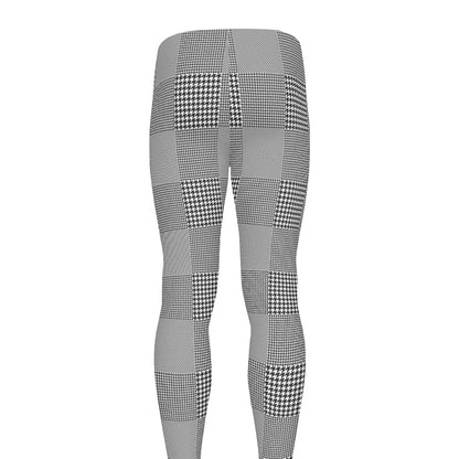 Prince of Wales Check Pattern Print Men's leggings