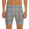 Prince of Wales Check Pattern Print Men's Long Boxer Briefs