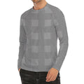 Prince of Wales Check Pattern Print Men's Long Sleeve Rash Guard