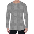 Prince of Wales Check Pattern Print Men's Long Sleeve T-Shirt