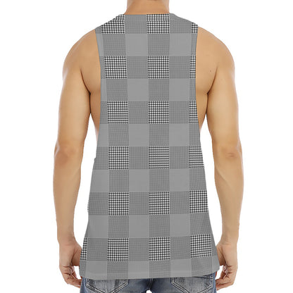 Prince of Wales Check Pattern Print Men's Muscle Tank Top