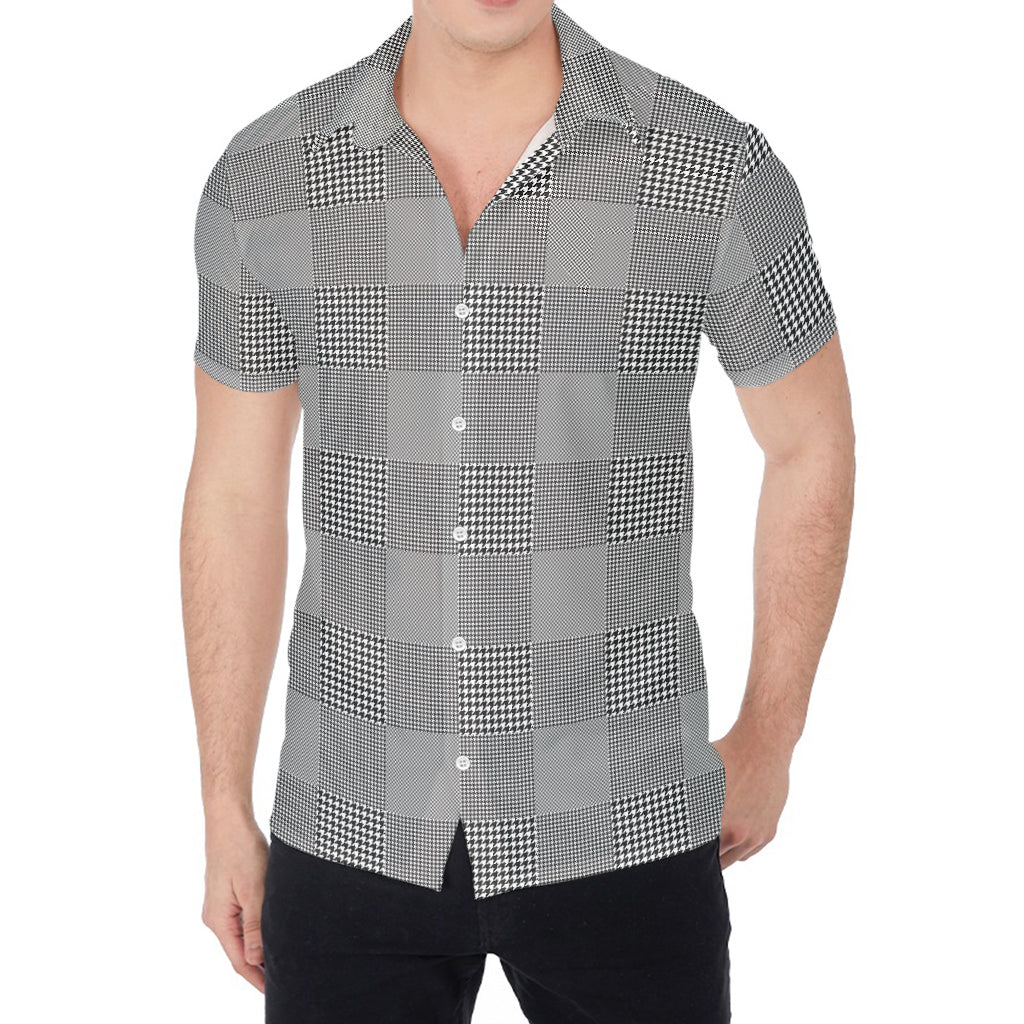 Prince of Wales Check Pattern Print Men's Shirt