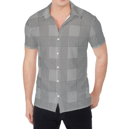 Prince of Wales Check Pattern Print Men's Shirt
