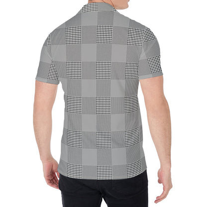 Prince of Wales Check Pattern Print Men's Shirt