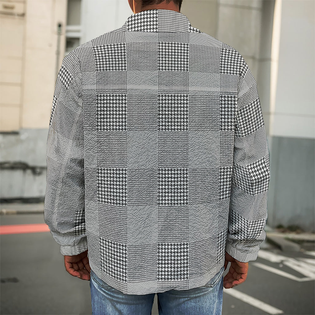 Prince of Wales Check Pattern Print Men's Shirt Jacket