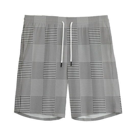 Prince of Wales Check Pattern Print Men's Sports Shorts