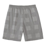 Prince of Wales Check Pattern Print Men's Swim Trunks