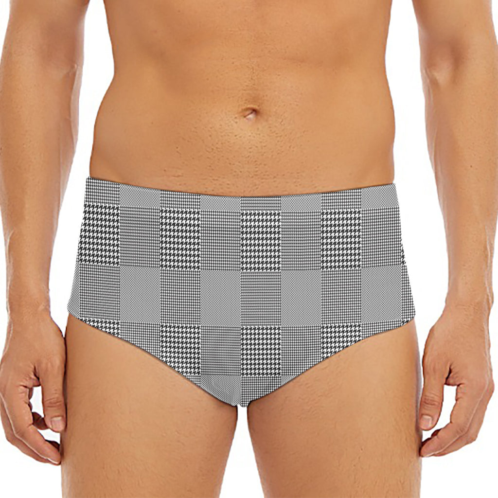 Prince of Wales Check Pattern Print Men's Triangle Swim Briefs